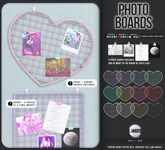 e.marie // photo boards - full pack