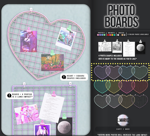 e.marie // photo boards - pastels pack 