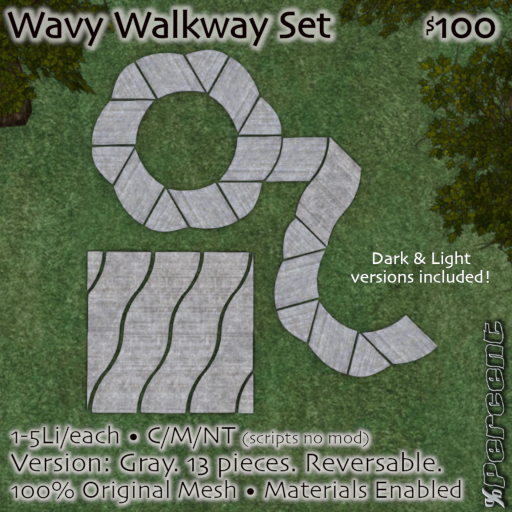 %Wavy Walkway (gray) *MESH* Delivery Box