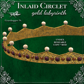 Grasshopper St Inlaid Circlet Gold Labyrinth