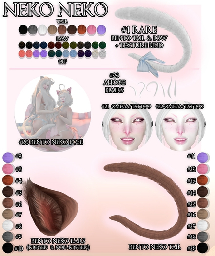 #1 RARE NEKO'NEKO Bento Fluffy Tail + Bow {aii}