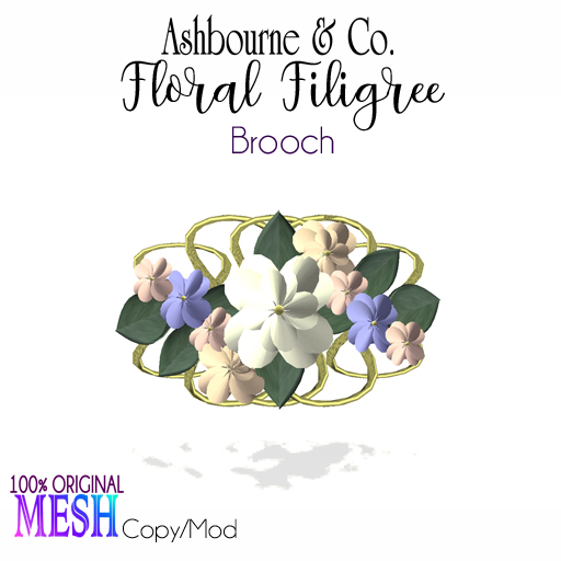 Ashbourne & Co. Floral Filigree Brooch