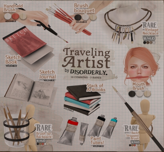 DISORDERLY. / TRAVELING ARTIST / MOUTH BRUSH / BLACK