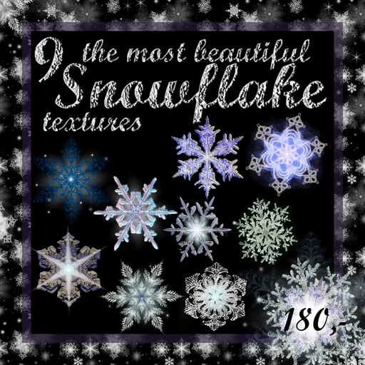 9 the most beautiful alpha snowflake textures!!!(256x256)