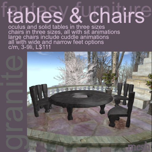 fantasy furniture - tables & chairs - granite