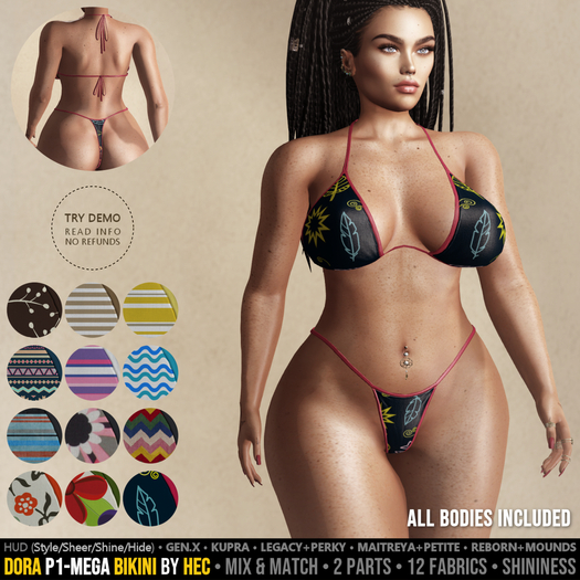 HEC - DORA Bikini PATTERNS-1 MEGAPACK