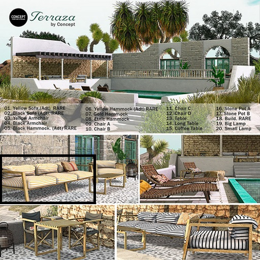 01. CONCEPT} *La Terraza. Yellow Sofa. RARE