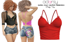 adorsy - Polly Top Deep Red - Maitreya/Legacy-Nerido/Lara Petite/Reborn-Juicy-Rolls