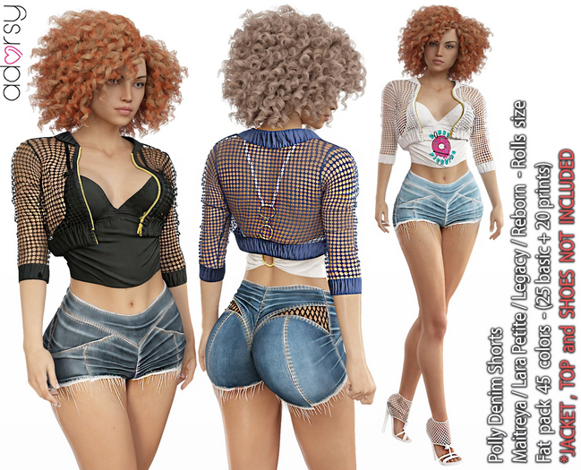 adorsy - Polly Denim Shorts Fatpack - Maitreya/Legacy/Reborn-Rolls