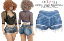 Polly Denim Shorts - Maitreya Denim Reborn Denim Legacy Denim Rolls Denim