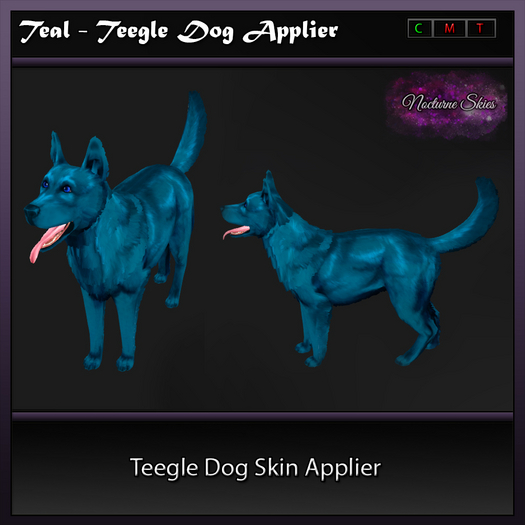 .:.Nocturne Skies.:. Teal Teegle Dog Applier