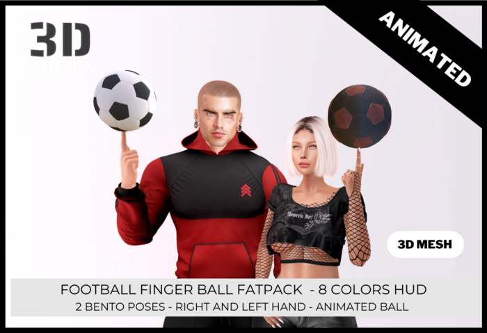 FOOTBALL FINGER BALL - FATPACK - ANIMATED - 2 BENTO POSES (RIGHT AND LEFT)