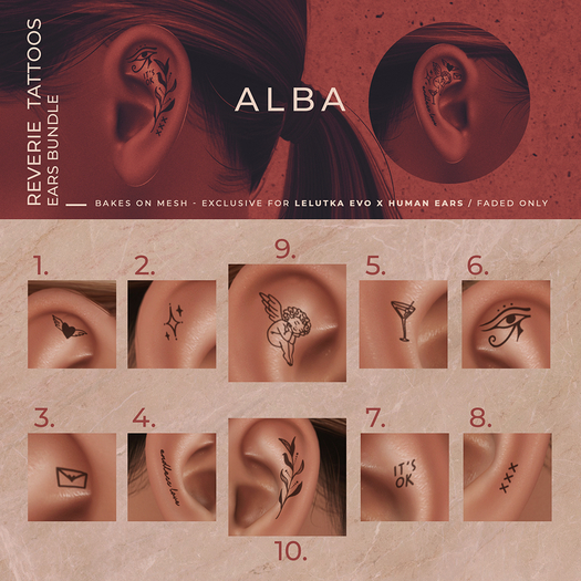 ALBA - Reverie Tattoos Bundle - Ears - Lel Evo X