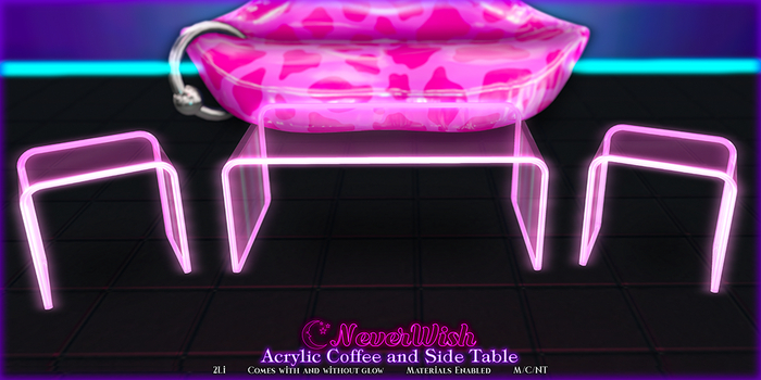 *NeverWish* Acrylic Tables - LightPink