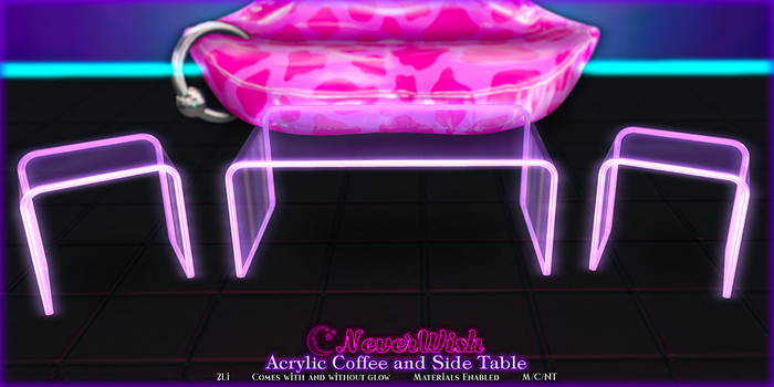 *NeverWish* Acrylic Tables - Lilac