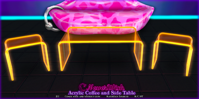 *NeverWish* Acrylic Tables - Orange