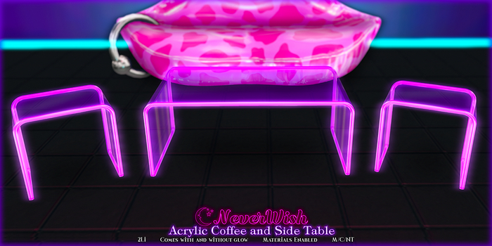 *NeverWish* Acrylic Tables - Purple