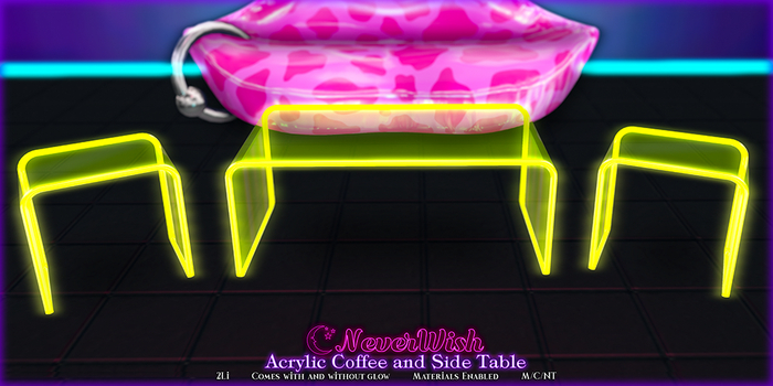 *NeverWish* Acrylic Tables - Yellow