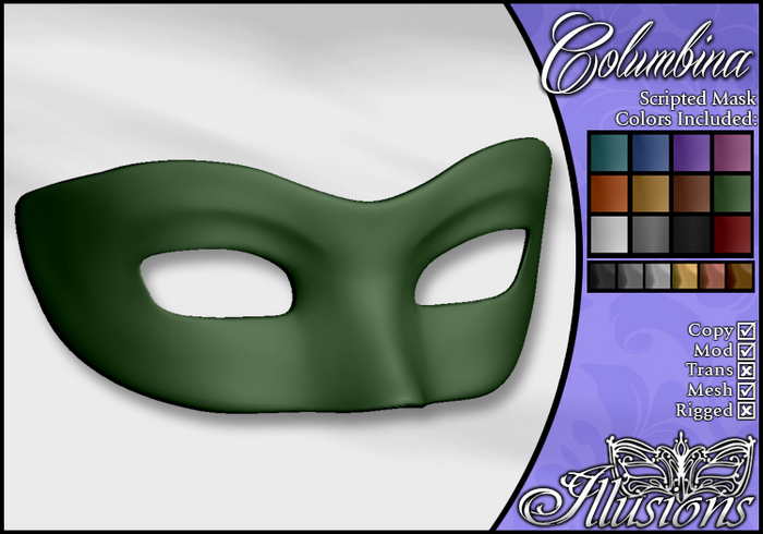 *~*Illusions*~* Columbina Simple Masquerade Superhero Mask