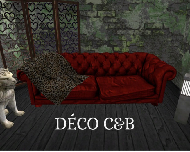 DECO C&B Chesterfield "Lupanar" red & leopard