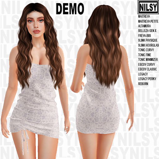 DEMO,LACE DRESS,MESH BODY