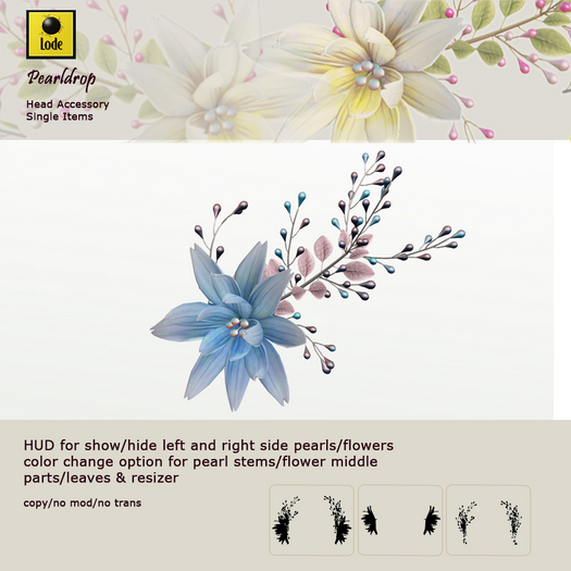 *LODE* Head Accessory - Pearldrop [blue]