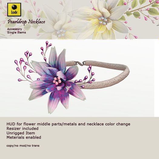 *LODE* Accessory - Pearldrop Necklace [purple]