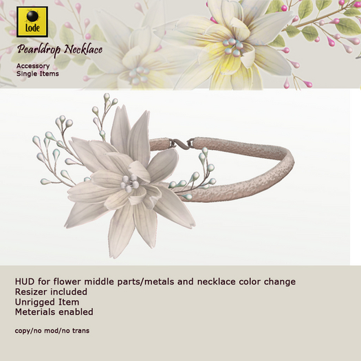 *LODE* Accessory - Pearldrop Necklace [white]
