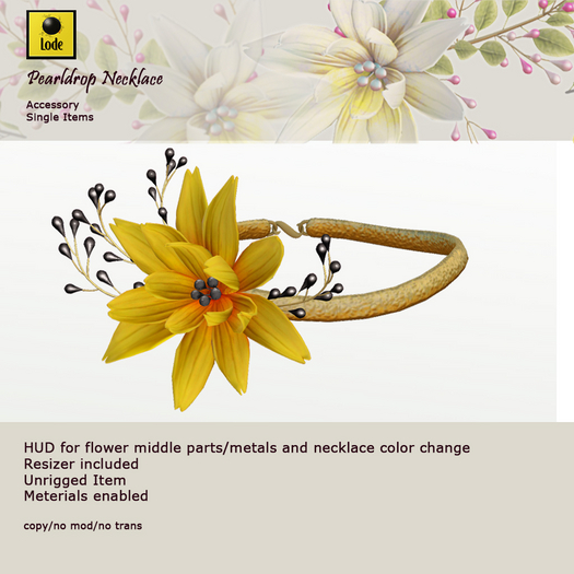 *LODE* Accessory - Pearldrop Necklace [yellow]
