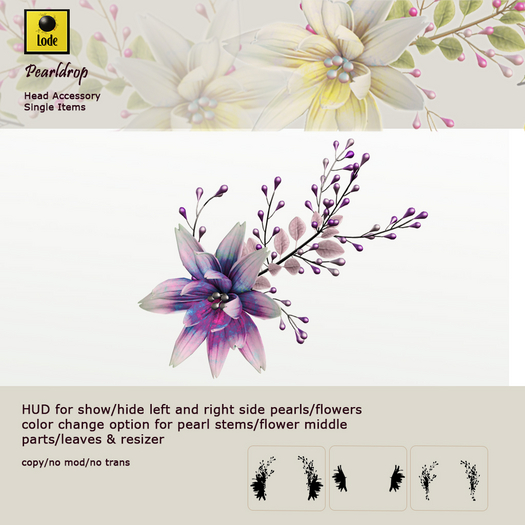 *LODE* Head Accessory - Pearldrop [purple]