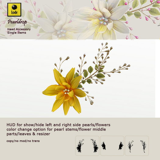 *LODE* Head Accessory - Pearldrop [yellow]