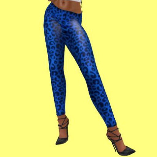 blue leopard pattern leggings