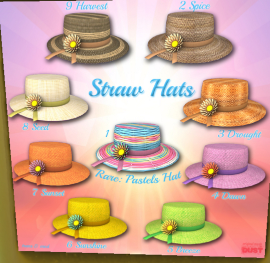 1 DUST: Straw Hat Pastels RARE
