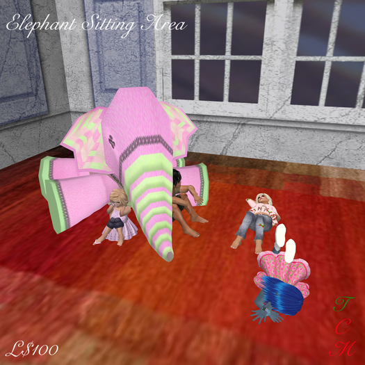 Sculpted sitting elephant