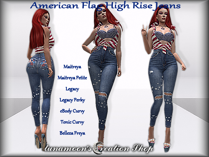 American Flag High Rise Jeans