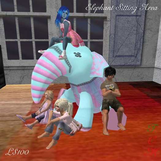 Sculpted sitting elephant