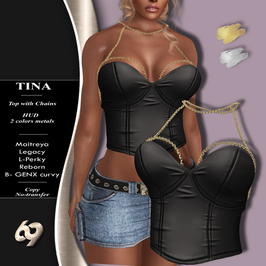 [69] Tina ~ Top with Chain / HUD [add] black
