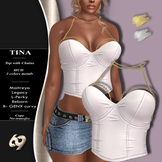 [69] Tina ~ Top with Chain / HUD [add] white