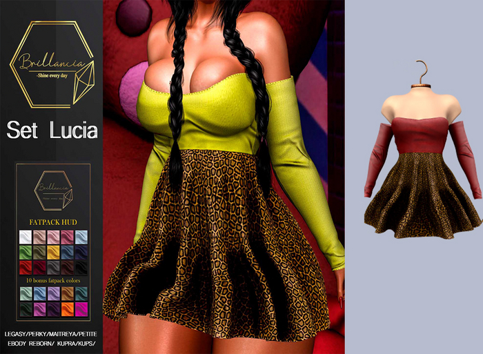 BRILLANCIA - set Lucia maroon