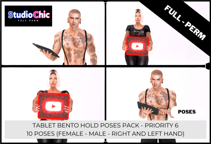 10 HOLDING TABLET BENTO POSES  - FULL PERM - HIGH QUALITY PRIORITY 6 - 