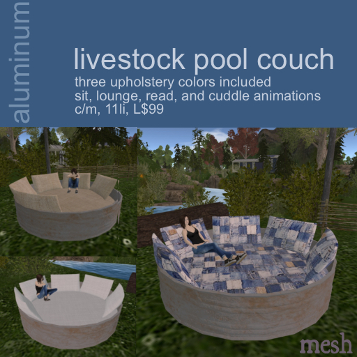 livestock pool couch - aluminum