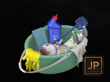 1. Simple Bucket of Cleaning Supplies RARE