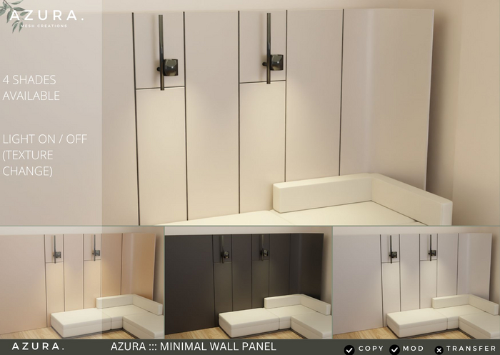 AZURA ::: MINIMAL WALL PANEL - CHANGE TEXTURE