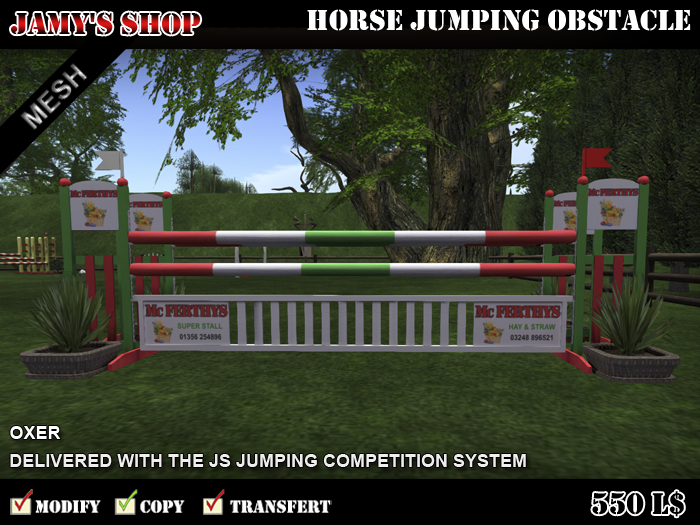HORSE JUMPING OBSTACLE HURDLE - OXER
