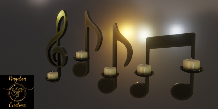 Music Notes Candle Wall Decor FPM ♥