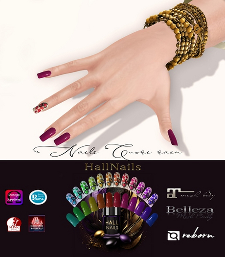 HallNails cuori rain nailart