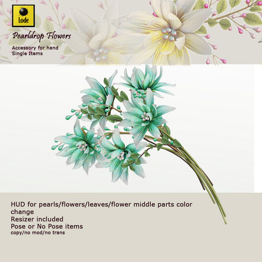 *LODE* Accessory - Pearldrop Flowers [ocean]