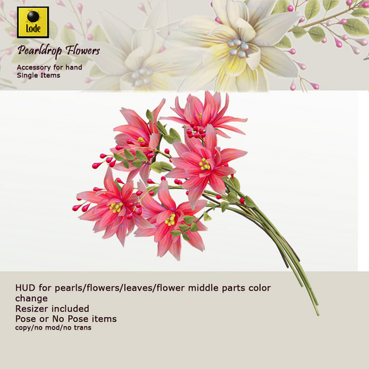 *LODE* Accessory - Pearldrop Flowers [pink]