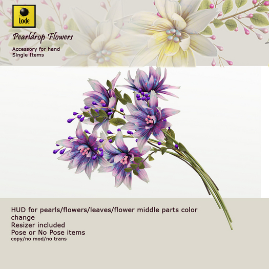 *LODE* Accessory - Pearldrop Flowers [purple]