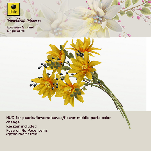 *LODE* Accessory - Pearldrop Flowers [yellow]